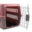 Cusca de transport pentru caini si pisici, PP rezistent, usa din otel inoxidabil, 48×32×29.5 cm, Roz