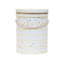 Cutie cilindrica alba cu model, inaltime 18 cm, diametru 13.5 cm