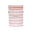 Cutie cilindrica roz cu model, 18 cm inaltime si 13.5 cm diametru
