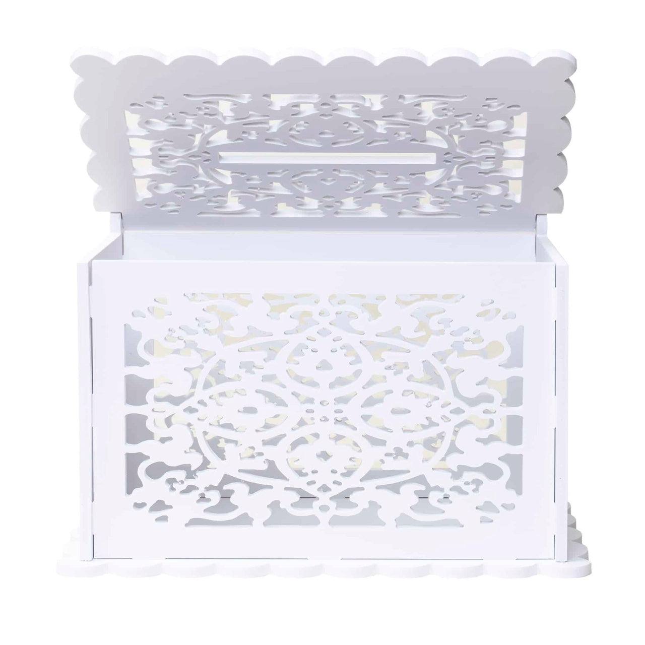 Cutie de dar pentru evenimente 31x18 cm, lemn alb - tema universal