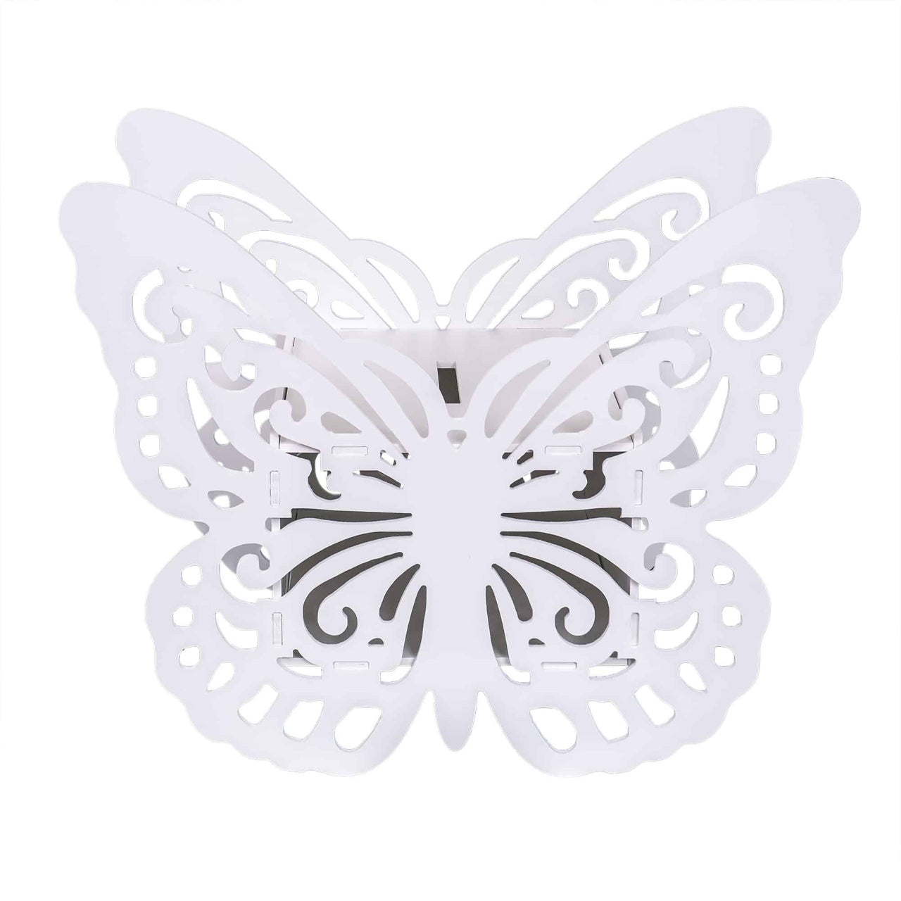 Cutie de dar pentru evenimente, forma fluture, lemn alb 27.5x42 cm