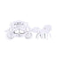 Cutie de dar pentru evenimente, forma trasura, lemn alb 68x17x25 cm