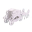 Cutie de dar pentru evenimente, forma trasura, lemn alb 68x17x25 cm