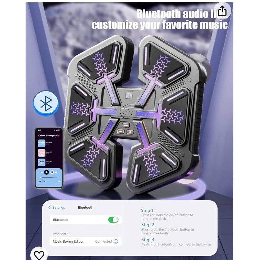 Cutie muzicala interactiva, Bluetooth, LED