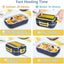 Cutie pentru pranz, electrica, cu 2 prize, capacitate 1.5L, cu 3 compartimente, ideala pentru calatorii, albastru