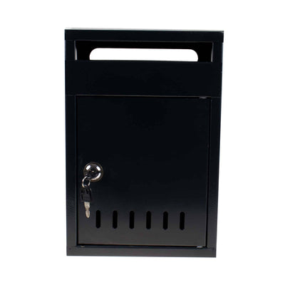Cutie postala metalica 33.5x23 cm, montaj pe perete, culoare gri inchis/natur
