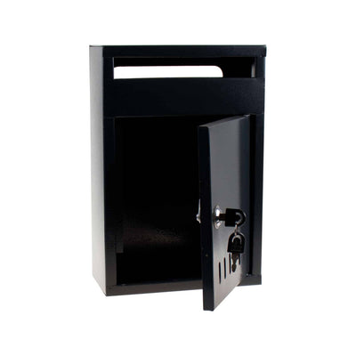 Cutie postala metalica 33.5x23 cm, montaj pe perete, culoare gri inchis/natur