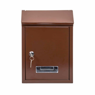 Cutie postala metalica cu montare pe perete, 21.7x7x30 cm, maro