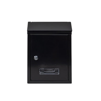 Cutie postala metalica, dimensiuni 21.7x7x30cm, cu deschidere frontala si cheie, montare pe perete, negru