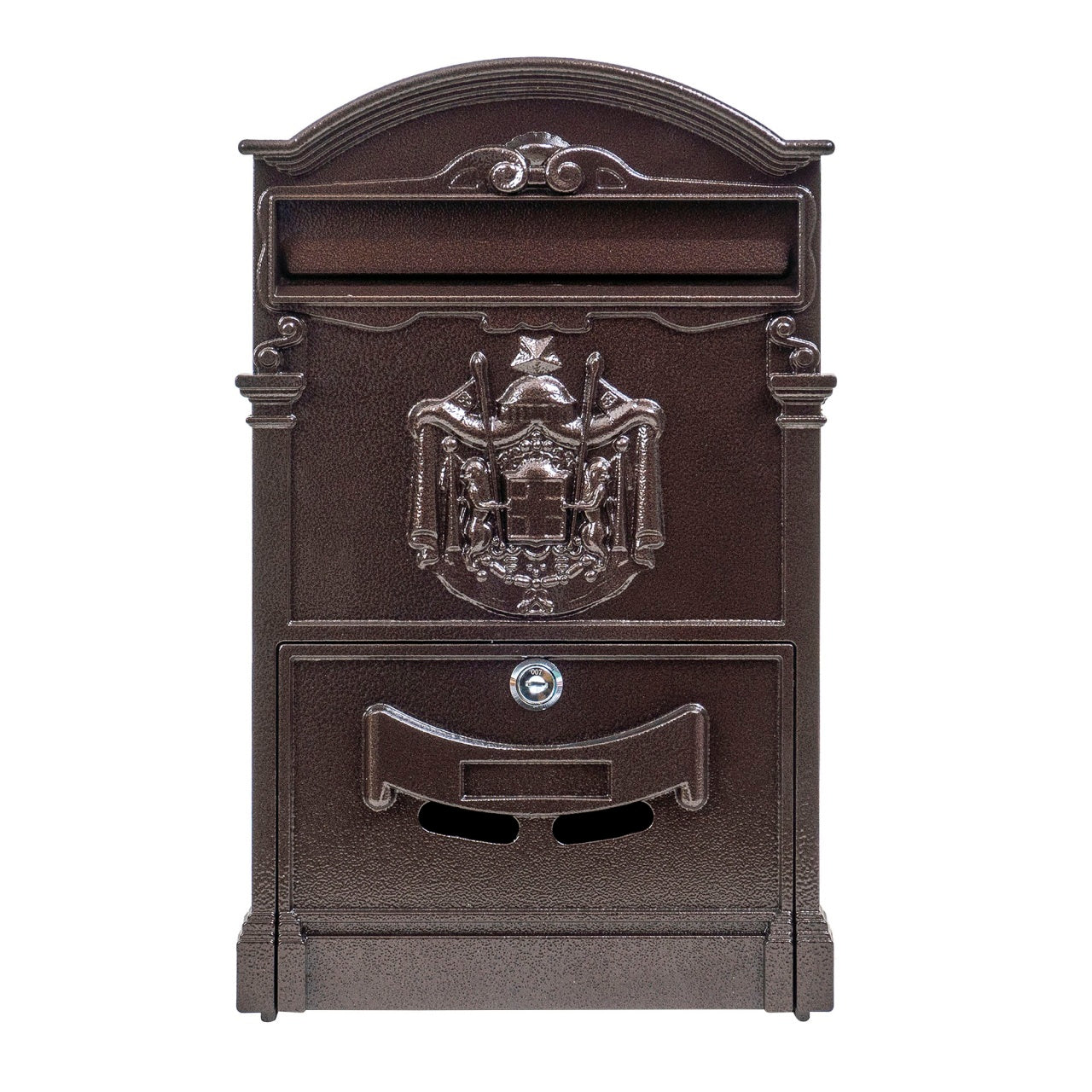 Cutie postala metalica pentru exterior 410x260x90mm maro, design rustic