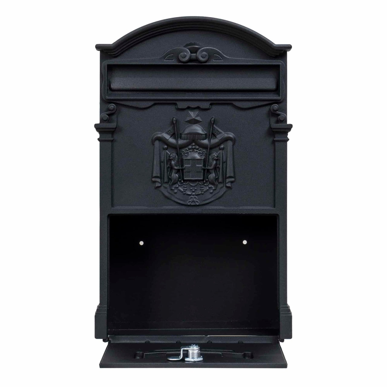 Cutie postala metalica pentru exterior, 410x260x90mm, negru, design rustic