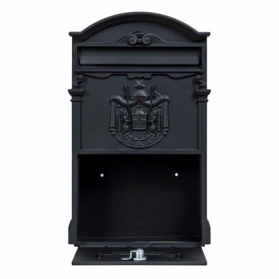Cutie postala metalica pentru exterior, 410x260x90mm, negru, design rustic