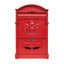Cutie postala metalica pentru exterior, 410x260x90mm, rosie, design rustic