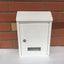 Cutie postala, metalica, pentru exterior, deschidere laterala, cu cheie, dimensiuni 30x21x7cm, alb