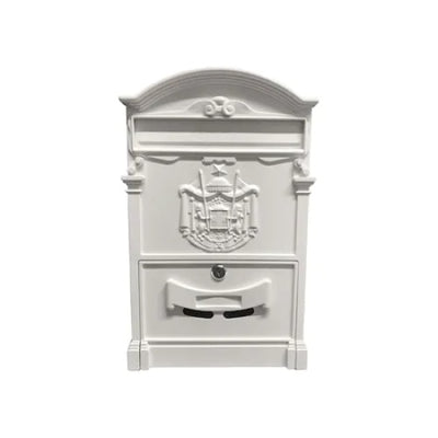 Cutie postala, metalica, pentru exterior, dimensiuni 410x260x90mm, cu deschidere frontala, alb