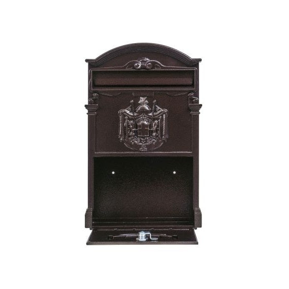 Cutie postala, metalica, pentru exterior, dimensiuni 410x260x90mm, cu deschidere frontala, maro