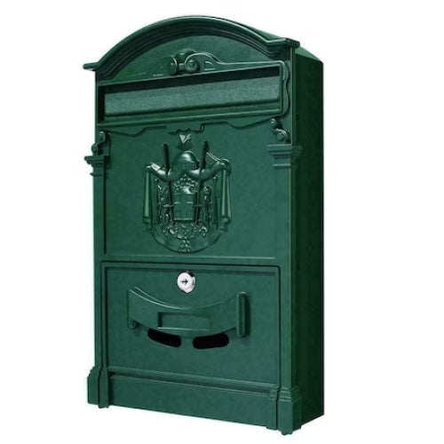 Cutie postala, metalica, pentru exterior, dimensiuni 410x260x90mm, cu deschidere frontala, verde