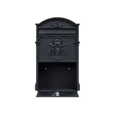 Cutie postala, metalica, pentru exterior, dimensiuni 410x260x90mm, cu deschidere frontala, negru