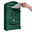 Cutie postala, metalica, pentru exterior, dimensiuni 410x260x90mm, cu deschidere frontala, verde