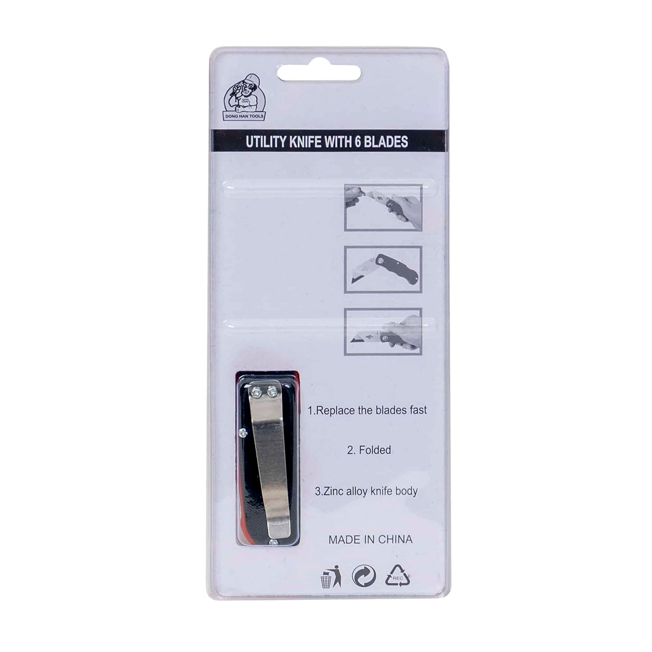 Cutter cu autoblocare si 5 rezerve, lama 20mm, dimensiuni 150x25x20mm