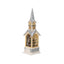 Decoratiune Craciun biserica muzicala cu lumini LED si fulgi de zapada, 39 cm