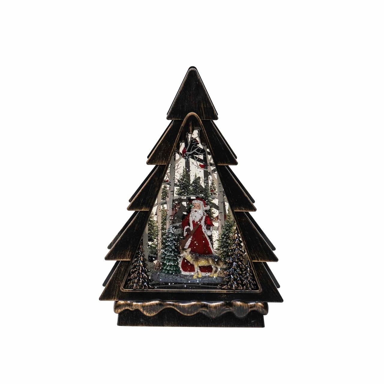 Decoratiune Craciun brad luminos muzical cu 8 melodii, alimentare USB si baterii