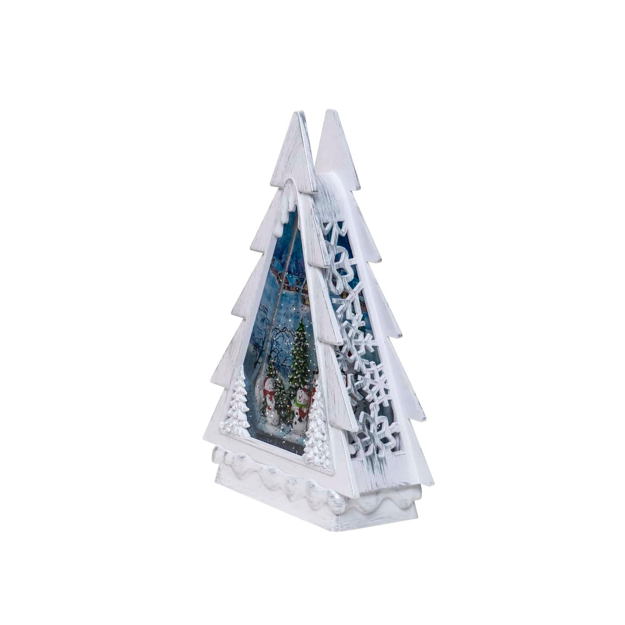 Decoratiune Craciun brad luminos si muzical cu 8 melodii, USB si baterii, 28 cm