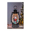 Decoratiune Craciun felinar luminos si muzical cu fulgi de zapada, USB si baterii