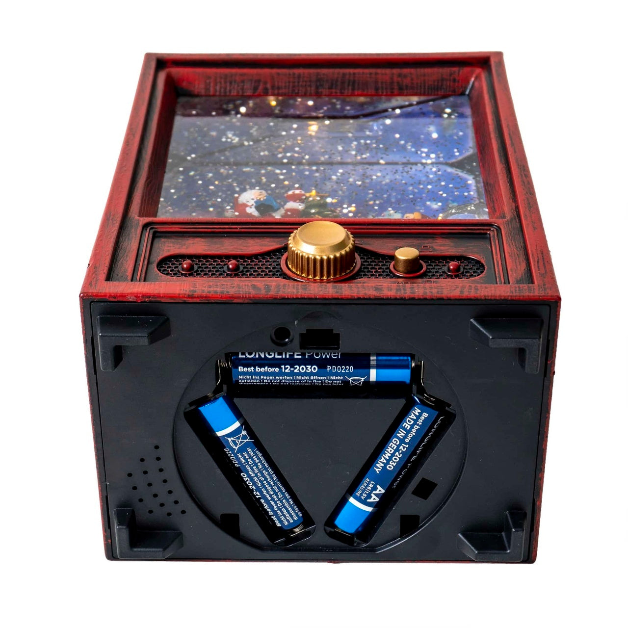 Decoratiune Craciun TV luminosa, muzicala, alimentare USB sau baterii