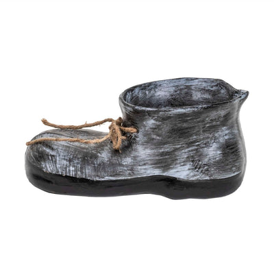 Decoratiune gradina ceramica bocanc mare cu suport flori 14.5x32 cm