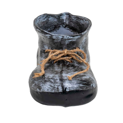 Decoratiune gradina ceramica bocanc mare cu suport flori 14.5x32 cm