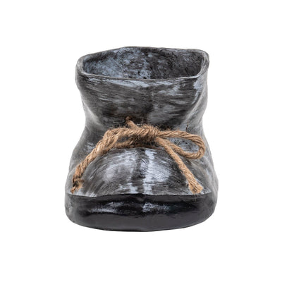 Decoratiune gradina ceramica bocanc mic cu suport pentru flori 15x22 cm