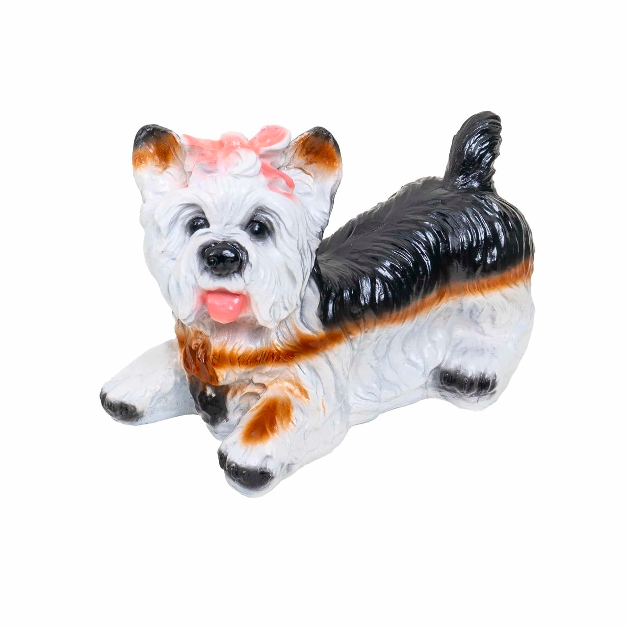 Decoratiune gradina din ceramica, model catel, 24 cm inaltime, 33 cm lungime