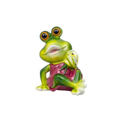 Decoratiune pentru gradina din rasina, model broscuta, 12 cm inaltime