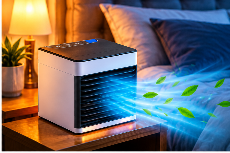 Aparat De Aer Conditionat FOXMAG24, Cu Functie De Racire, Umidificare Si Purificare A Aerului, Gri/Alb