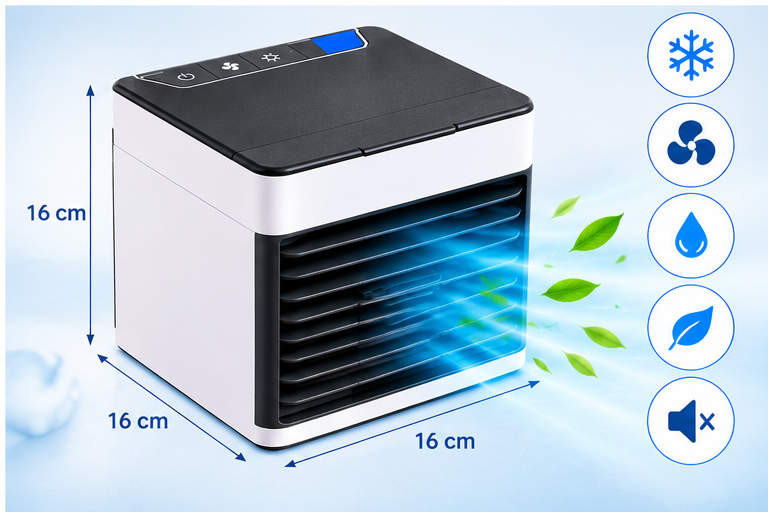 Aparat De Aer Conditionat FOXMAG24, Cu Functie De Racire, Umidificare Si Purificare A Aerului, Gri/Alb