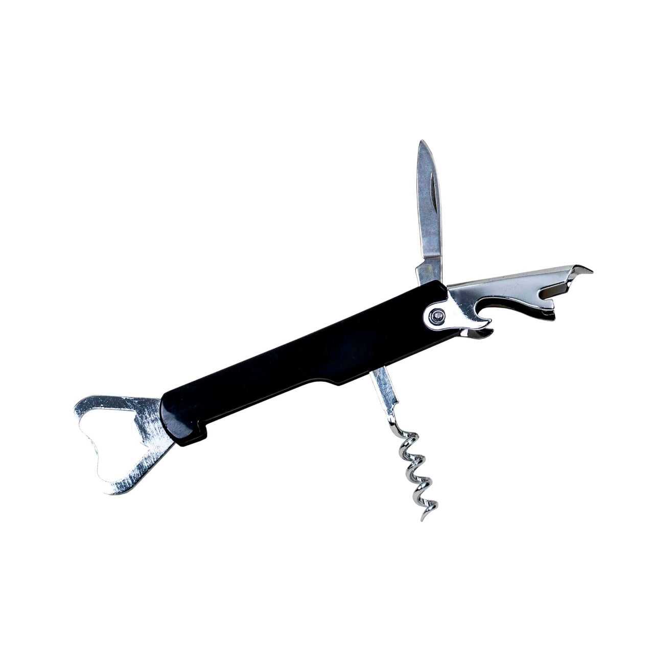 Desfacator sticle cu 4 functii, din inox, negru, 19 cm