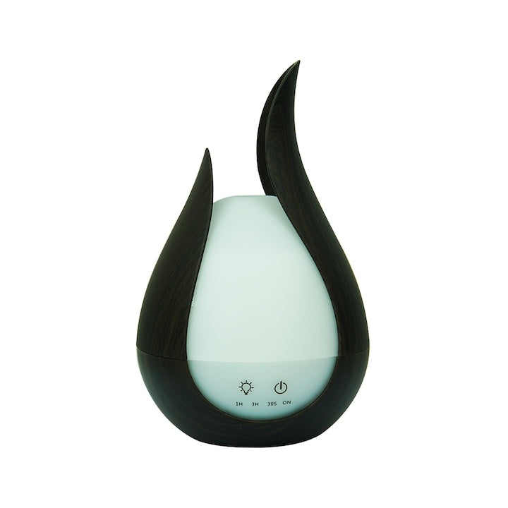 Difuzor aroma cu ultrasunete, lumini LED 7 culori, autonomie 6h, telecomanda, programabil, capacitate 200 ml, lemn inchis