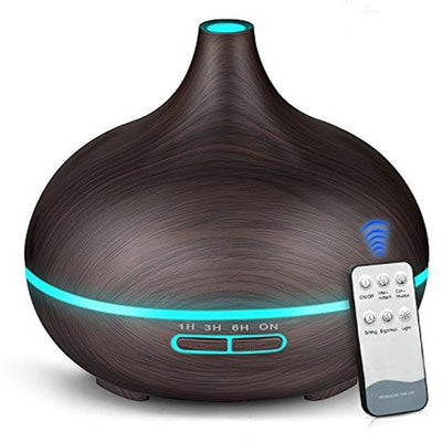 Difuzor Uleiuri Esentiale FOXMAG24®, 550 ml, Ultrasonic, AROMA M303 Aromatherapy, Wenge, 7 culori, Telecomanda