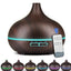 Difuzor Uleiuri Esentiale FOXMAG24®, 550 ml, Ultrasonic, AROMA M303 Aromatherapy, Wenge, 7 culori, Telecomanda
