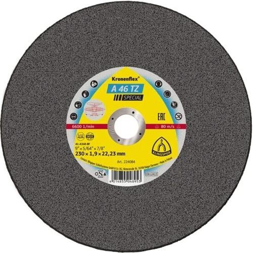 Disc debitare inox 230x1.9x22 mm pentru polizor unghiular, granulatie A46 TZ