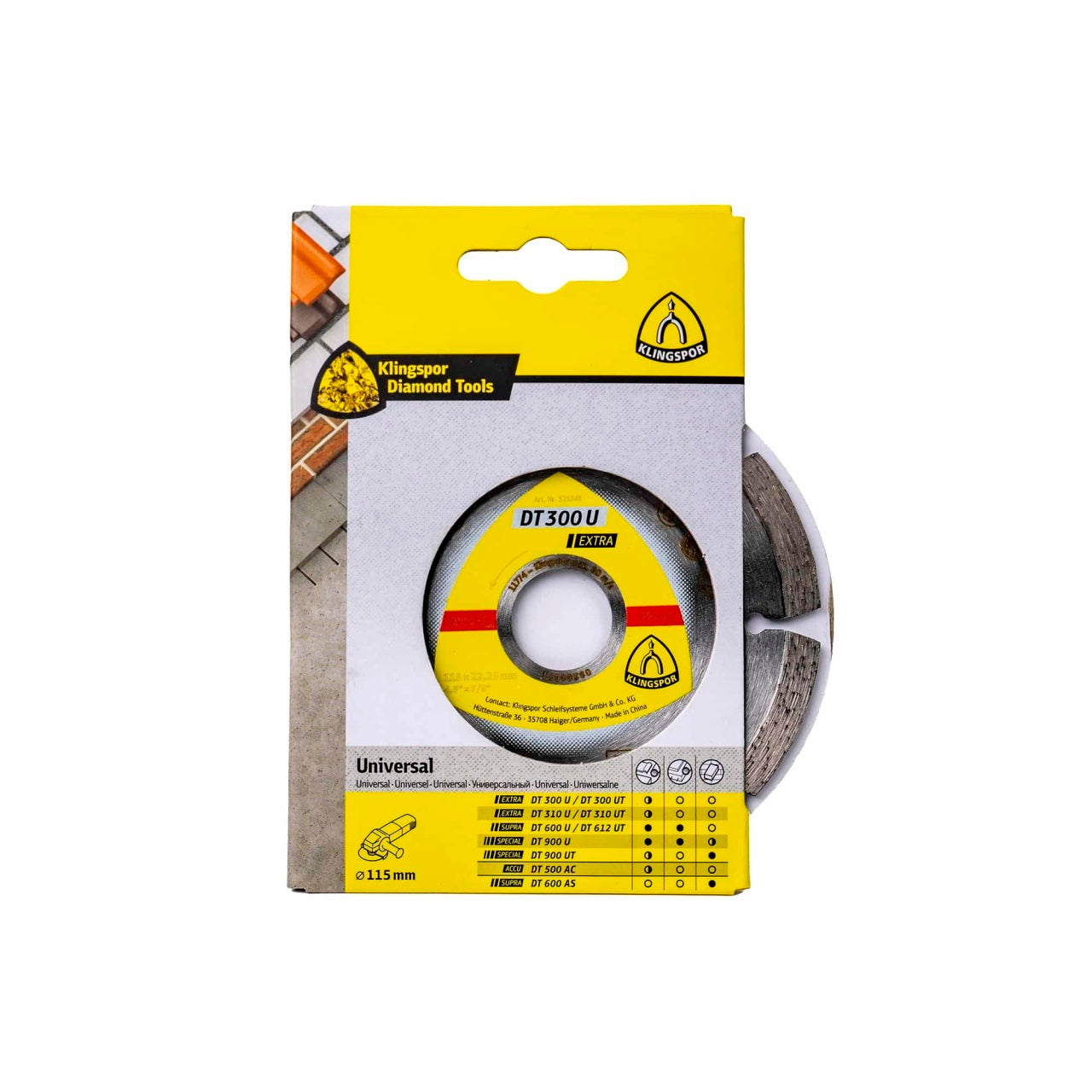 Disc diamantat de debitare 115x1.6x22.23mm cu 8 segmenti pentru materiale de constructii