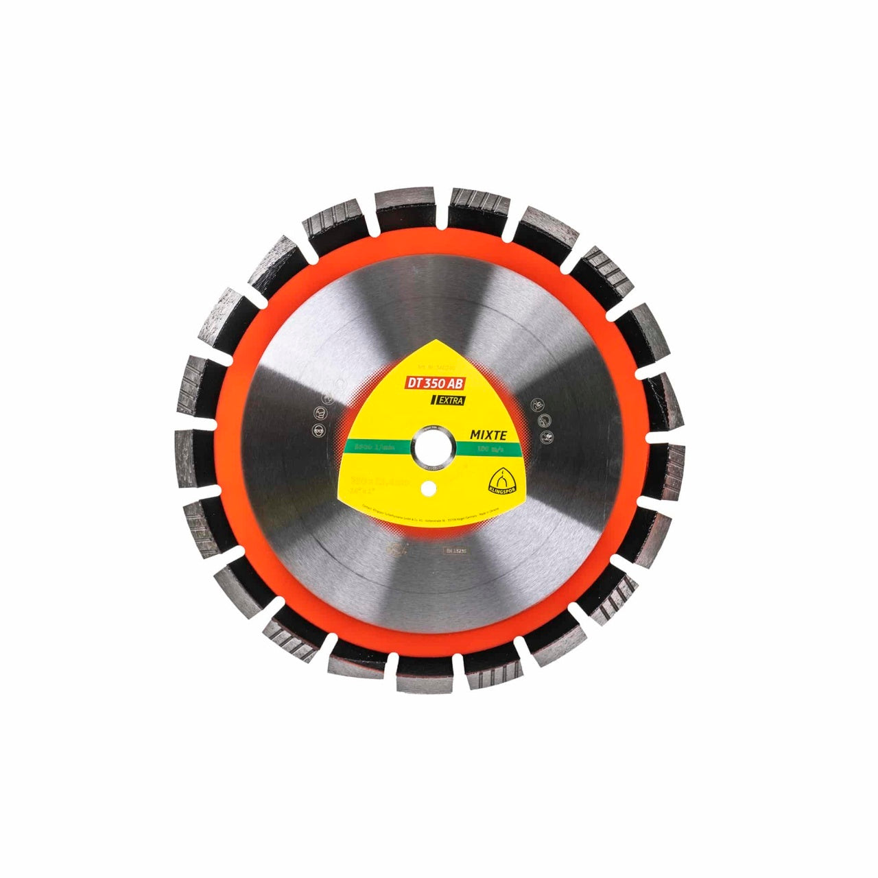 Disc diamantat de debitare 350 x 25.4 mm pentru asfalt si beton, segmente turbo si protectie oblica