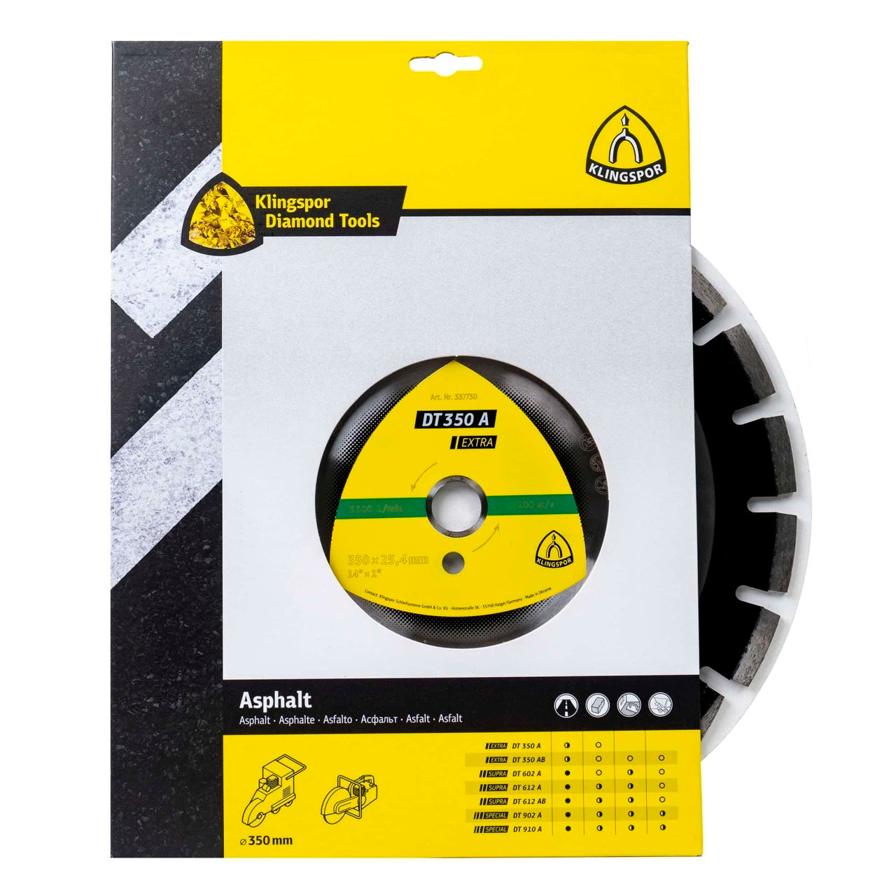 Disc diamantat de debitare 350x25.4mm, 21 segmenti pentru asfalt