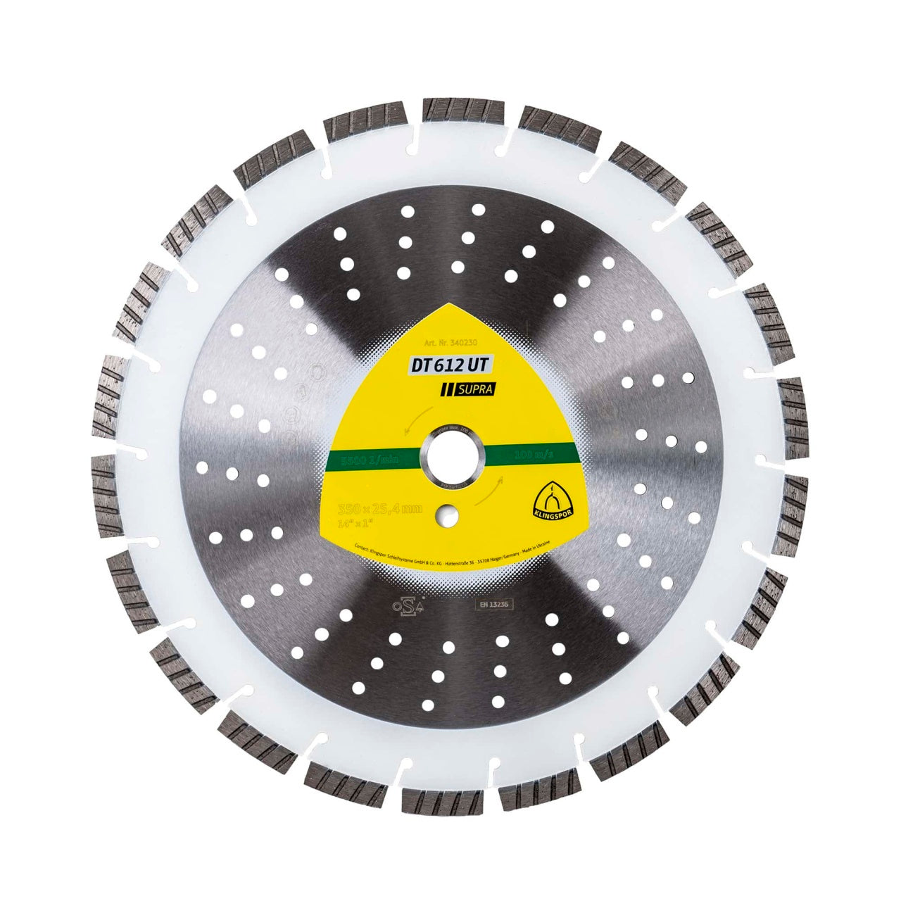 Disc diamantat de debitare turbo 350 x 25.4 mm pentru materiale dure