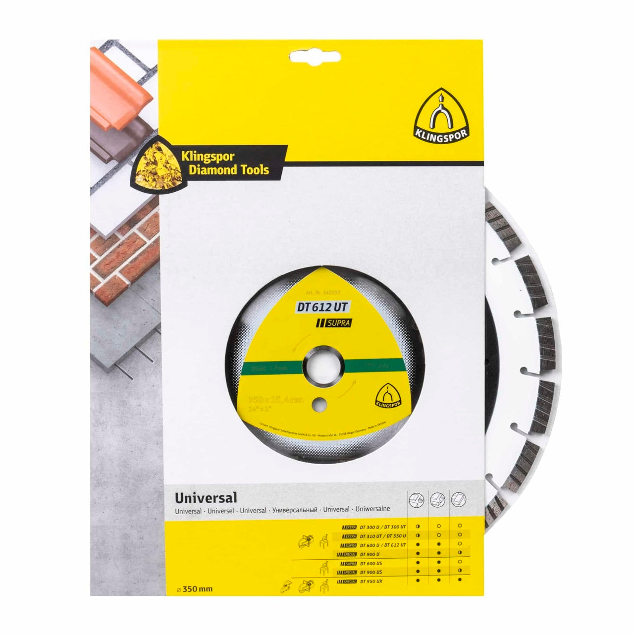 Disc diamantat de debitare turbo 350 x 25.4 mm pentru materiale dure
