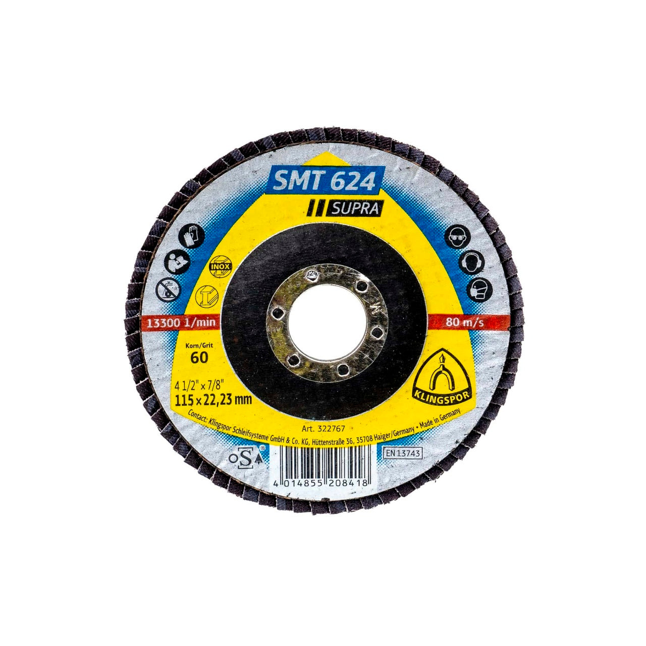 Disc lamelar frontal SMT 624, granulatie 40, 115x22.23 mm pentru polizor unghiular