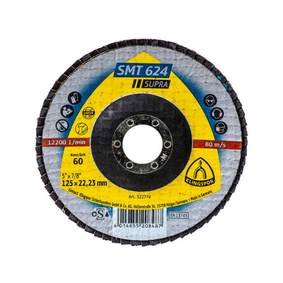 Disc lamelar frontal SMT 624 Supra, P60, 125x22.23 mm pentru polizor unghiular
