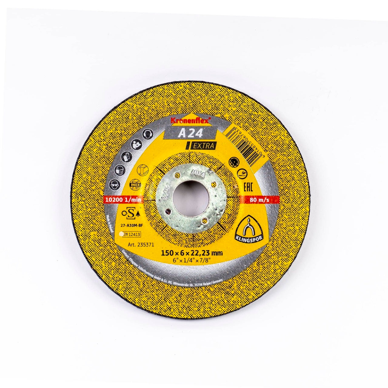 Disc polizat 150x6x22.23mm pentru prelucrare metale, A 24 Extra