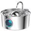 Dispenser de apa tip fantana pentru animale, din inox, 3.2 L